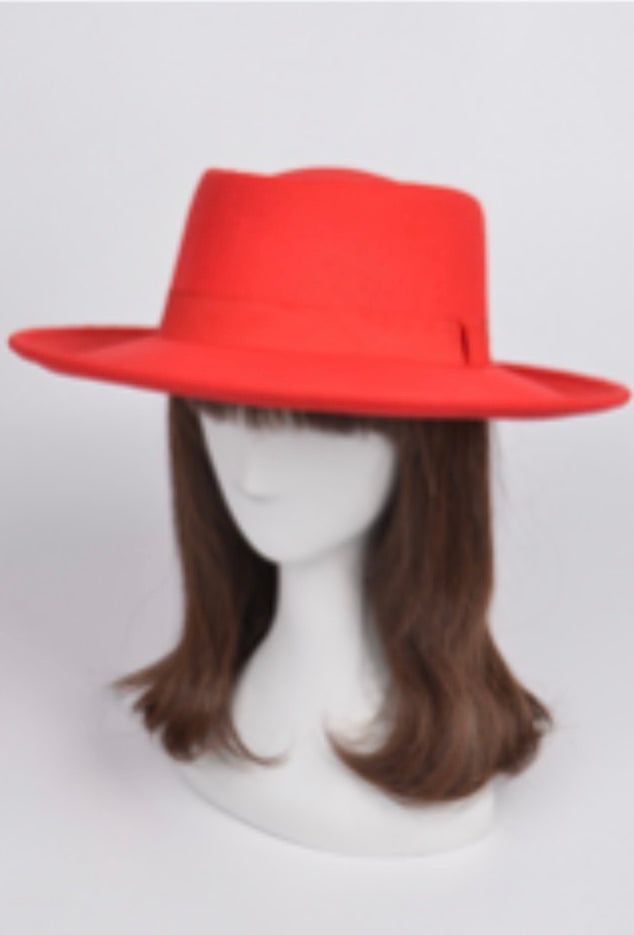 Red Wide Brim