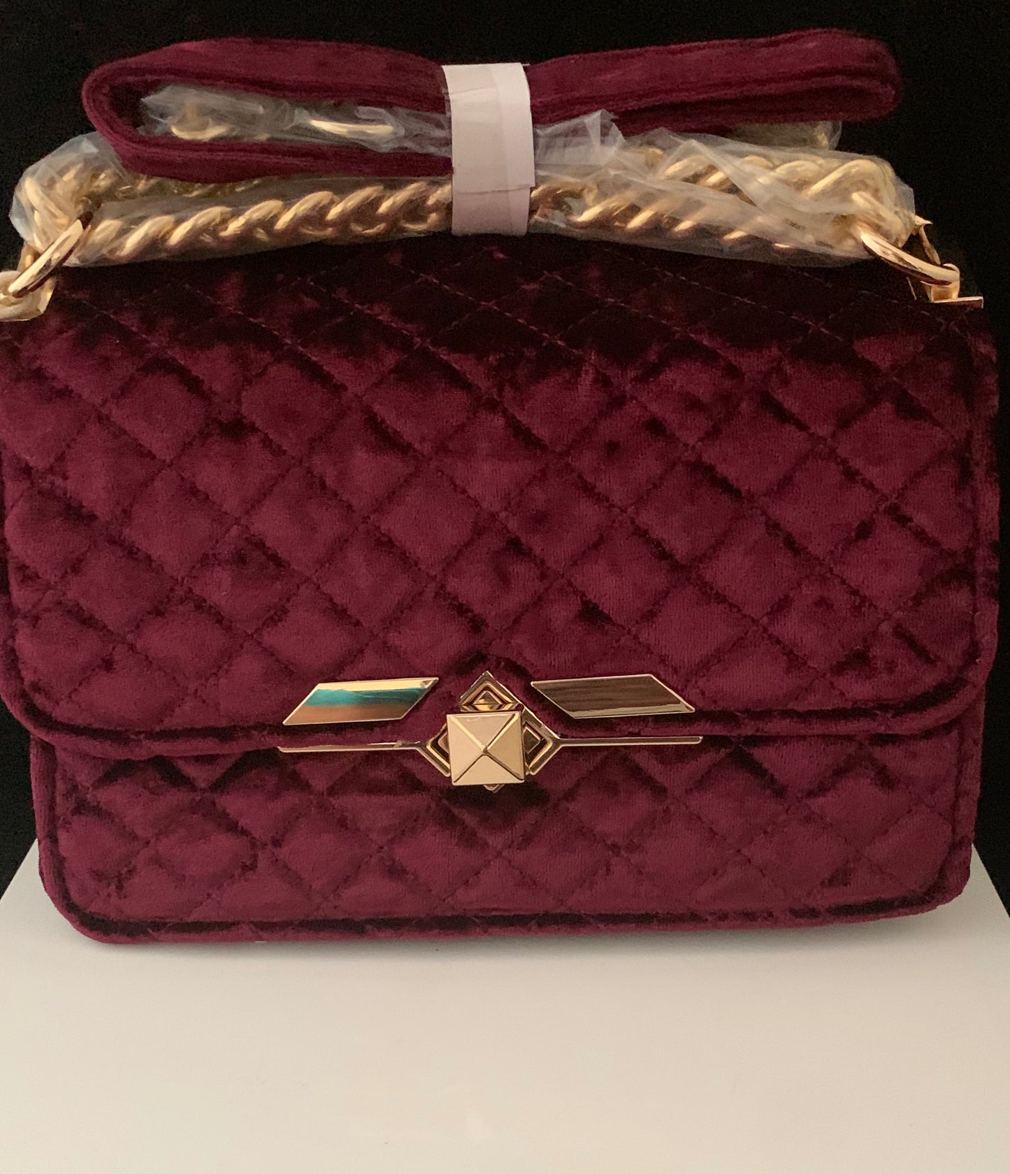 Velvet Quilted Crossbody