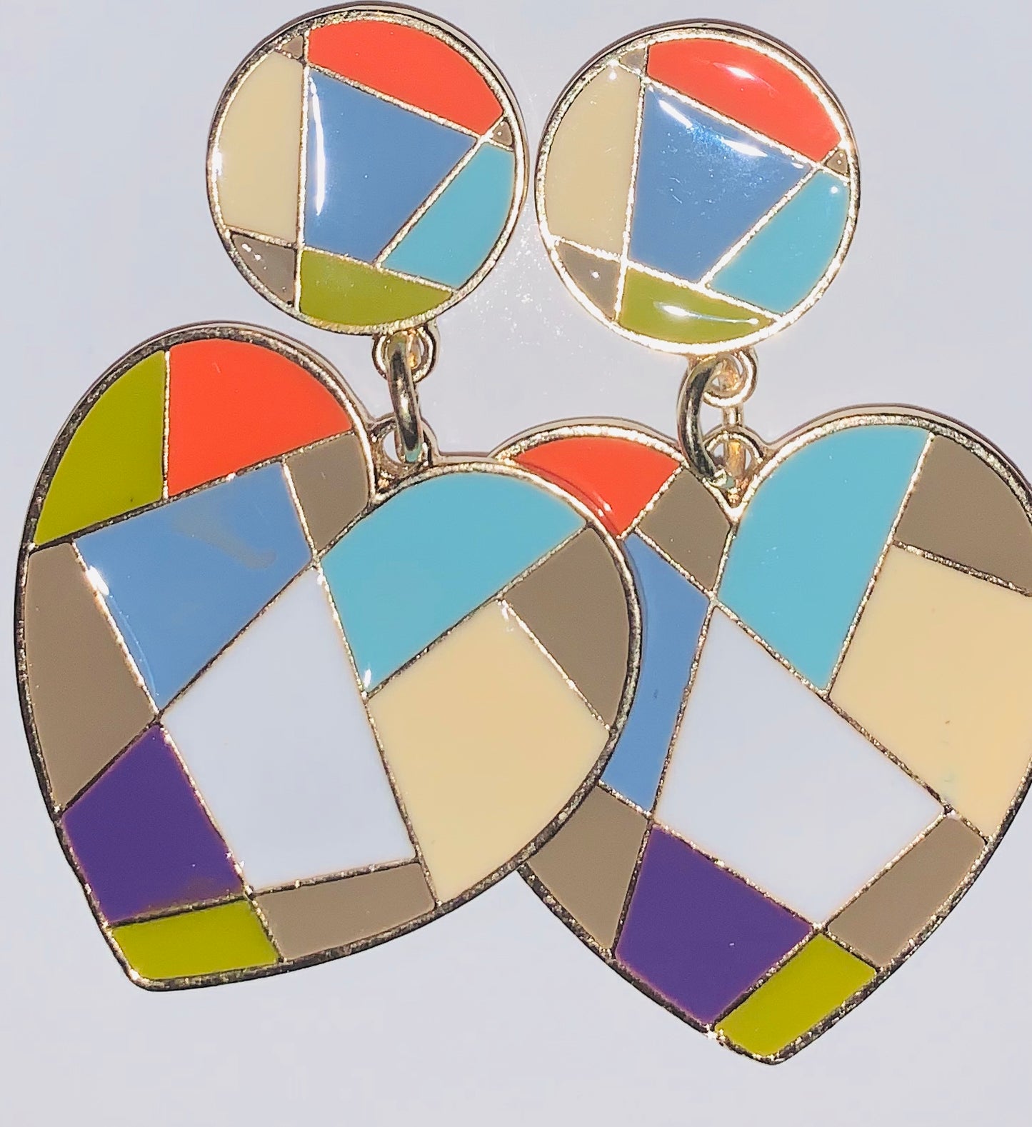 In Living Color Heart Shaped Earrings