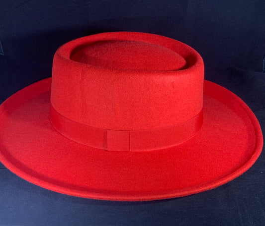 Red Wide Brim