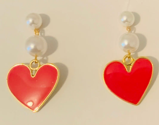 Hearts and Pearls Earrings