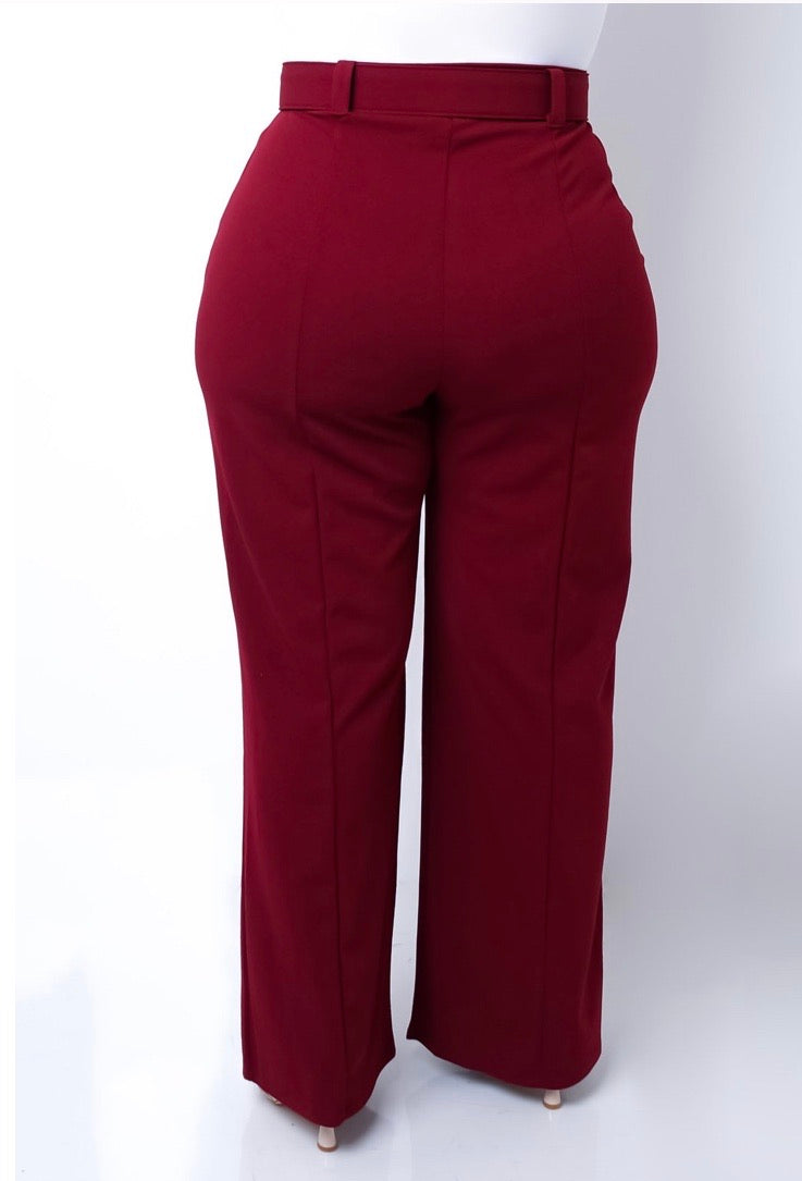 Cut My Check Pants (Burgundy)