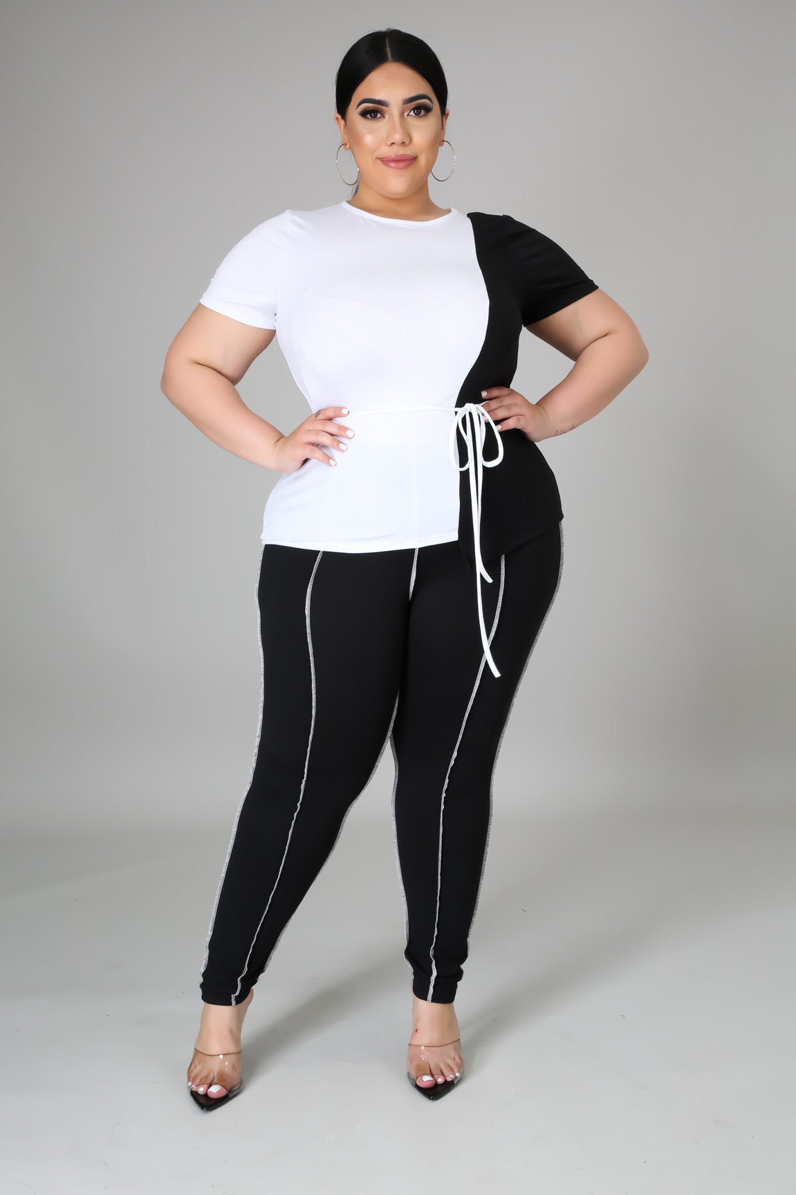 Day vs. Night Legging Set (Blk/White)