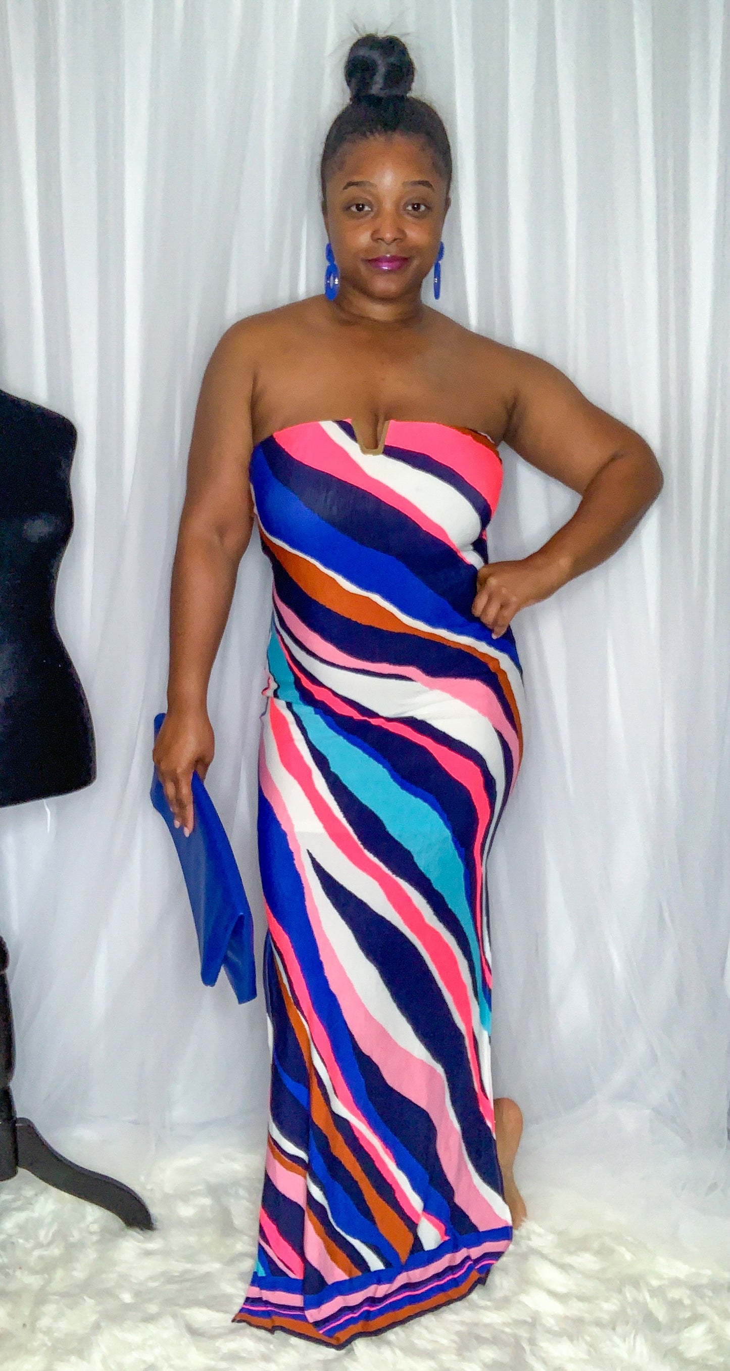 Neon Pink Zebra Stripes Maxi